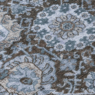 Piper Looms Chantille Damask ACN1320 Denim Machine Washable Area Rug Swatch Image