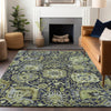 Piper Looms Chantille Damask ACN1321 Fern Machine Washable Area Rug Lifestyle Image Feature