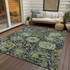 Piper Looms Chantille Damask ACN1321 Fern Machine Washable Area Rug Outdoor Lifestyle Image Feature