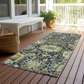 Piper Looms Chantille Damask ACN1321 Fern Machine Washable Area Rug Runner Outdoor Lifestyle Image Feature