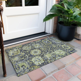 Piper Looms Chantille Damask ACN1321 Fern Machine Washable Area Rug Scatter Outdoor Lifestyle Image Feature