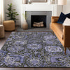 Piper Looms Chantille Damask ACN1323 Purple Machine Washable Area Rug Lifestyle Image Feature