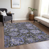 Piper Looms Chantille Damask ACN1323 Purple Machine Washable Area Rug Lifestyle Image Feature