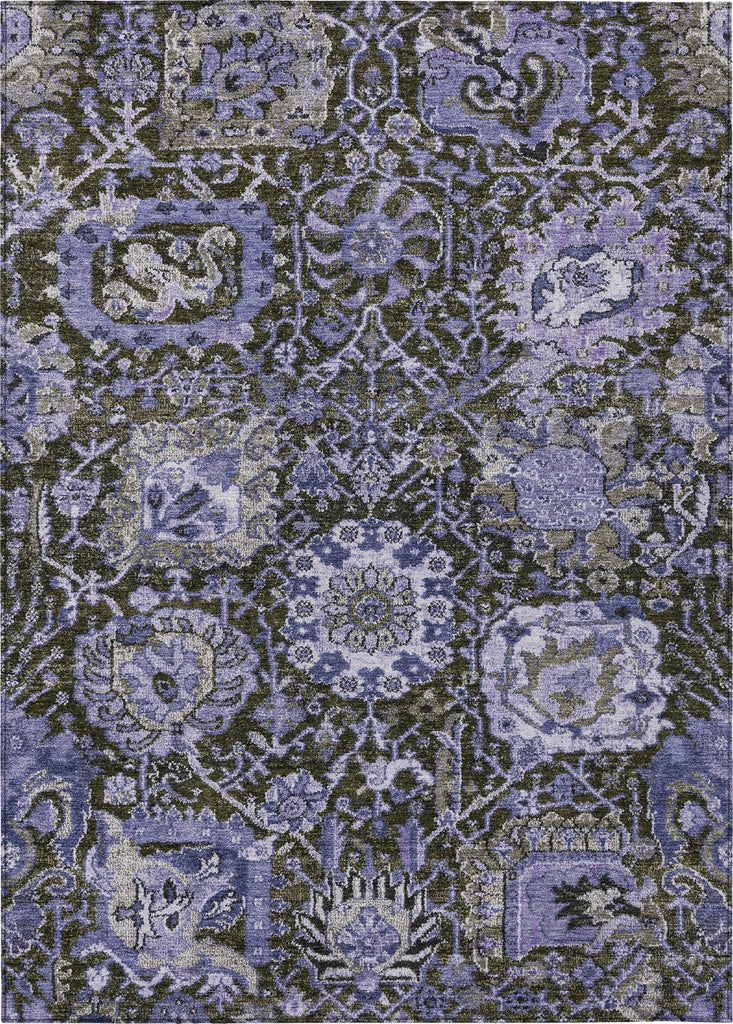 Piper Looms Chantille Damask ACN1323 Purple Machine Washable Area Rug main image
