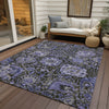 Piper Looms Chantille Damask ACN1323 Purple Machine Washable Area Rug Outdoor Lifestyle Image Feature