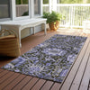Piper Looms Chantille Damask ACN1323 Purple Machine Washable Area Rug Runner Outdoor Lifestyle Image Feature