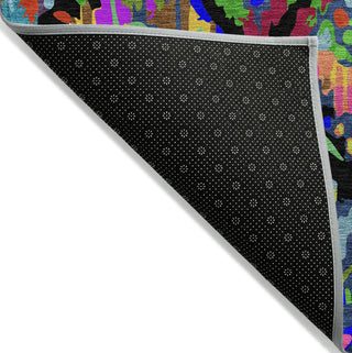 Piper Looms Chantille Diamonds ACN1327 Black Machine Washable Area Rug Backing Image