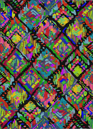 Piper Looms Chantille Diamonds ACN1327 Black Machine Washable Area Rug main image