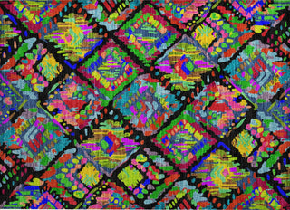 Piper Looms Chantille Diamonds ACN1327 Black Machine Washable Area Rug Scatter Main Image