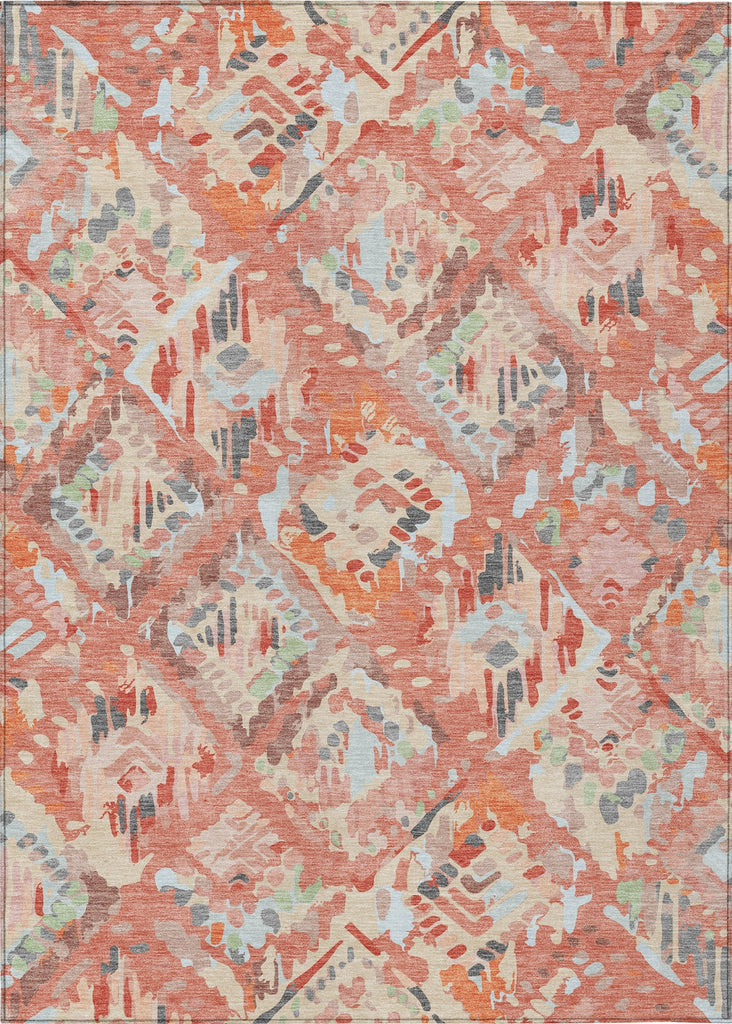 Piper Looms Chantille Diamonds ACN1328 Coral Machine Washable Area Rug main image