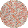 Piper Looms Chantille Diamonds ACN1328 Coral Machine Washable Area Rug Round Main Image