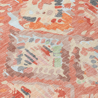 Piper Looms Chantille Diamonds ACN1328 Coral Machine Washable Area Rug Swatch Image