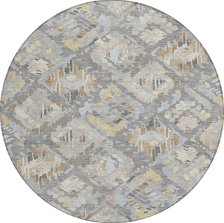 Piper Looms Chantille Diamonds ACN1329 Gray Machine Washable Area Rug Round Main Image