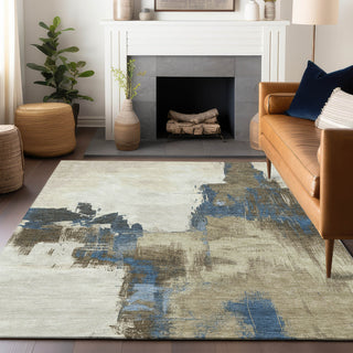 Piper Looms Chantille Abstract ACN1332 Beige Machine Washable Area Rug Lifestyle Image Feature