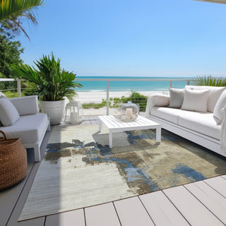 Piper Looms Chantille Abstract ACN1332 Beige Machine Washable Area Rug Outdoor Lifestyle Image Feature