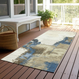 Piper Looms Chantille Abstract ACN1332 Beige Machine Washable Area Rug Runner Outdoor Lifestyle Image Feature