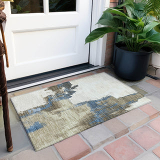 Piper Looms Chantille Abstract ACN1332 Beige Machine Washable Area Rug Scatter Outdoor Lifestyle Image Feature