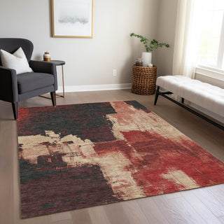 Piper Looms Chantille Abstract ACN1333 Brick Machine Washable Area Rug Lifestyle Image Feature
