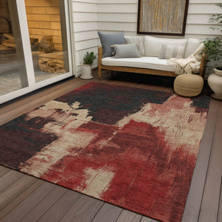 Piper Looms Chantille Abstract ACN1333 Brick Machine Washable Area Rug Outdoor Lifestyle Image Feature