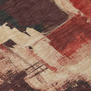 Piper Looms Chantille Abstract ACN1333 Brick Machine Washable Area Rug Swatch Image