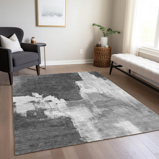 Piper Looms Chantille Abstract ACN1334 Gray Machine Washable Area Rug Lifestyle Image Feature