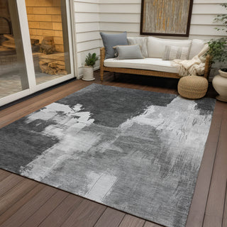 Piper Looms Chantille Abstract ACN1334 Gray Machine Washable Area Rug Outdoor Lifestyle Image Feature