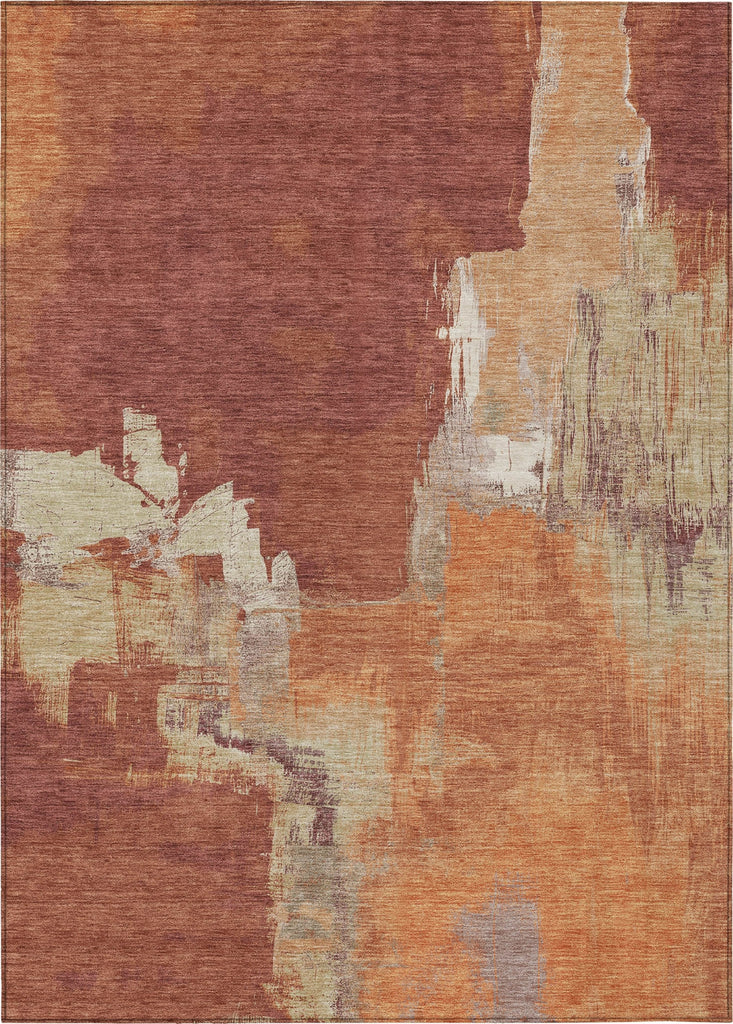 Piper Looms Chantille Abstract ACN1335 Paprika Machine Washable Area Rug main image