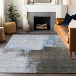 Piper Looms Chantille Abstract ACN1336 Sky Machine Washable Area Rug Lifestyle Image Feature