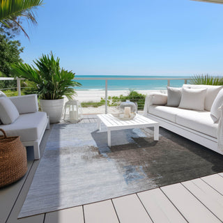 Piper Looms Chantille Abstract ACN1336 Sky Machine Washable Area Rug Outdoor Lifestyle Image Feature