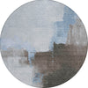 Piper Looms Chantille Abstract ACN1336 Sky Machine Washable Area Rug Round Main Image