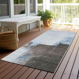 Piper Looms Chantille Abstract ACN1336 Sky Machine Washable Area Rug Runner Outdoor Lifestyle Image Feature