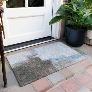 Piper Looms Chantille Abstract ACN1336 Sky Machine Washable Area Rug Scatter Outdoor Lifestyle Image Feature
