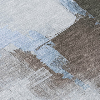 Piper Looms Chantille Abstract ACN1336 Sky Machine Washable Area Rug Swatch Image