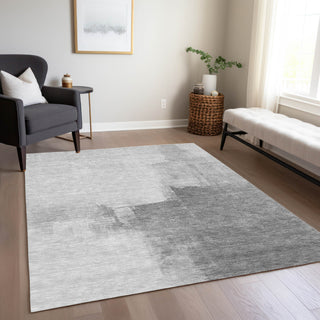 Piper Looms Chantille Abstract ACN1337 Silver Machine Washable Area Rug Lifestyle Image Feature