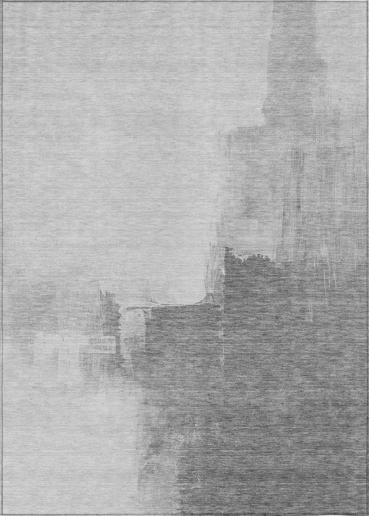 Piper Looms Chantille Abstract ACN1337 Silver Machine Washable Area Rug main image