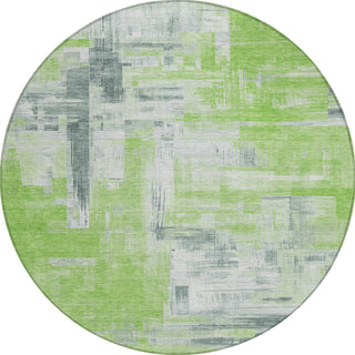 Piper Looms Chantille Blocks ACN1338 Aloe Machine Washable Area Rug Round Main Image