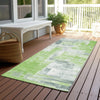 Piper Looms Chantille Blocks ACN1338 Aloe Machine Washable Area Rug Runner Outdoor Lifestyle Image Feature