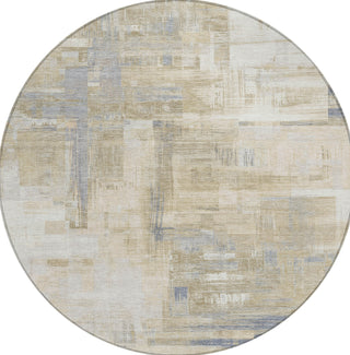 Piper Looms Chantille Blocks ACN1340 Ivory Machine Washable Area Rug Round Main Image