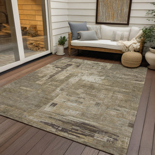 Piper Looms Chantille Blocks ACN1341 Mocha Machine Washable Area Rug Outdoor Lifestyle Image Feature