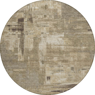 Piper Looms Chantille Blocks ACN1341 Mocha Machine Washable Area Rug Round Main Image