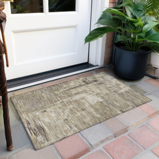 Piper Looms Chantille Blocks ACN1341 Mocha Machine Washable Area Rug Scatter Outdoor Lifestyle Image Feature