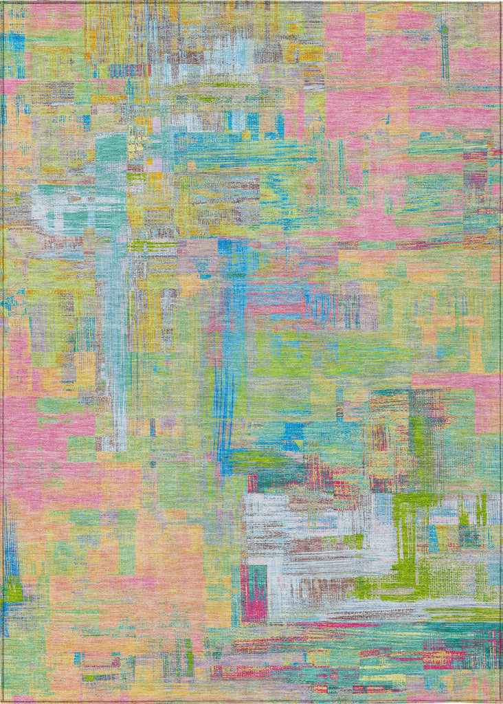 Piper Looms Chantille Blocks ACN1342 Pink Machine Washable Area Rug main image