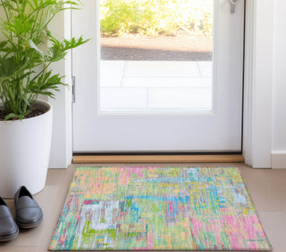 Piper Looms Chantille Blocks ACN1342 Pink Machine Washable Area Rug Scatter Lifestyle Image Feature