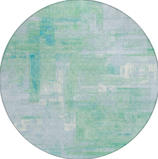 Piper Looms Chantille Blocks ACN1343 Sky Machine Washable Area Rug Round Main Image