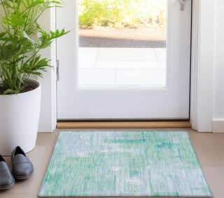 Piper Looms Chantille Blocks ACN1343 Sky Machine Washable Area Rug Scatter Lifestyle Image Feature