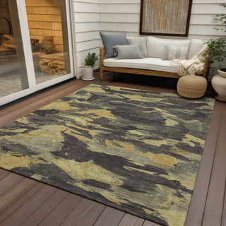Piper Looms Chantille Abstract ACN1344 Charcoal Machine Washable Area Rug Outdoor Lifestyle Image Feature