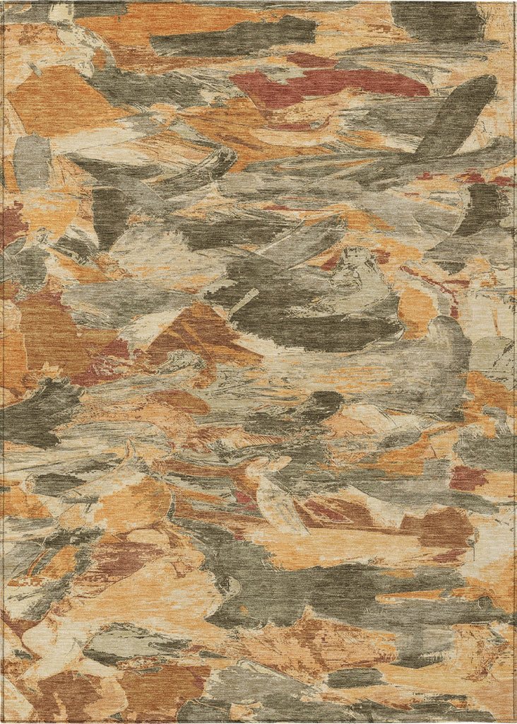 Piper Looms Chantille Abstract ACN1345 Copper Machine Washable Area Rug main image