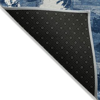 Piper Looms Chantille Abstract ACN1349 Navy Machine Washable Area Rug Backing Image