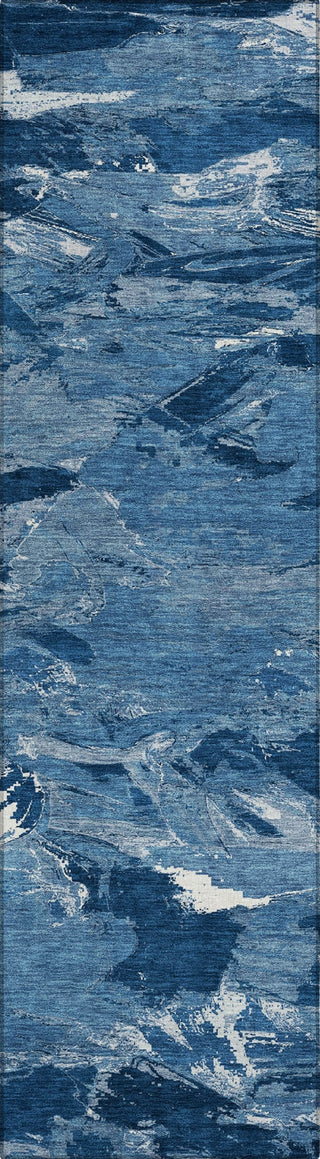 Piper Looms Chantille Abstract ACN1349 Navy Machine Washable Area Rug Runner Main Image