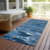 Piper Looms Chantille Abstract ACN1349 Navy Machine Washable Area Rug Runner Outdoor Lifestyle Image Feature